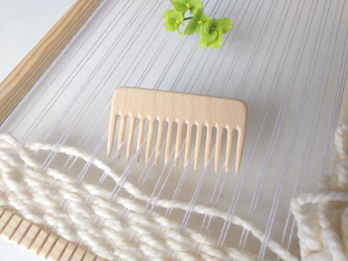 Wooden weaving comb Tapestry beater for looms Packing fork Etsy