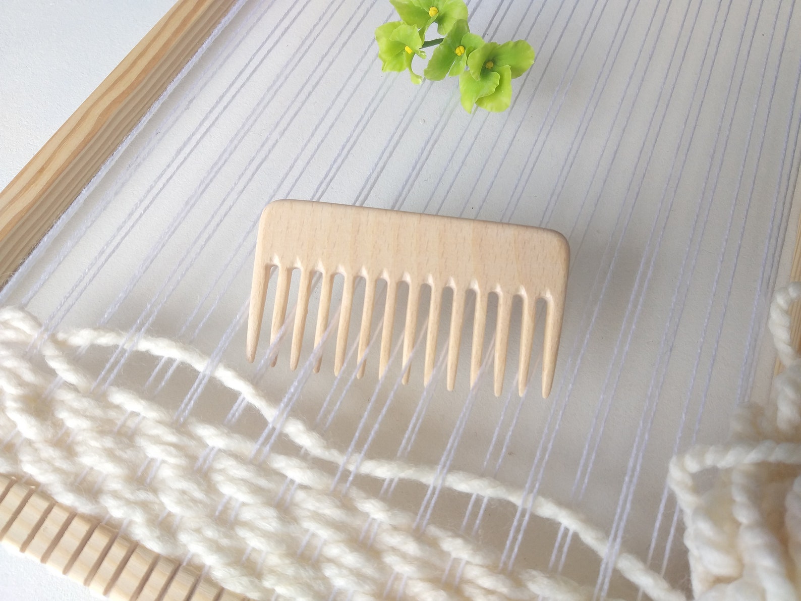 Wooden weaving comb Tapestry beater for looms Packing fork Etsy