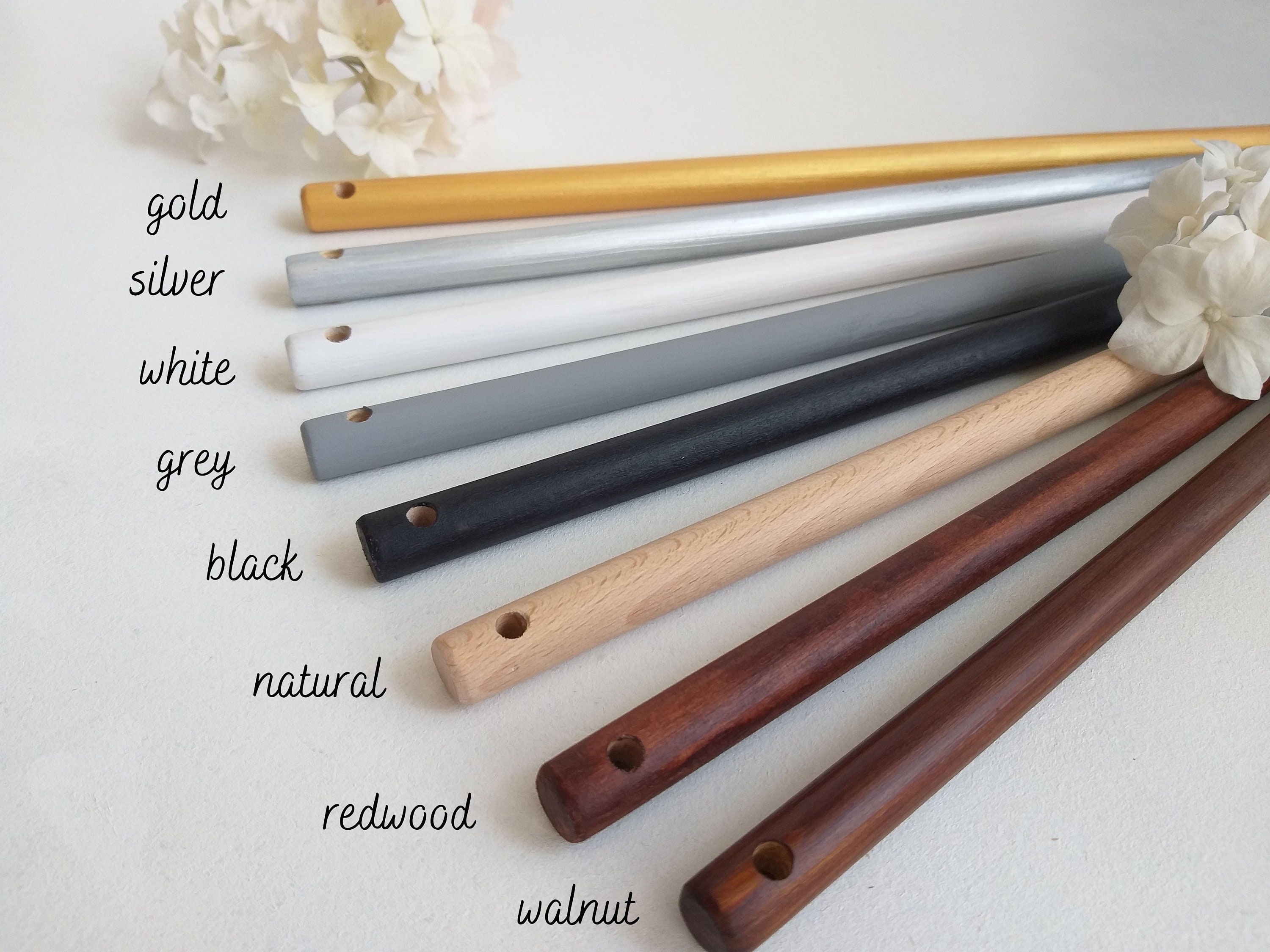 Wooden Dowels With Two Holes, Round Dowel Rod for Quilt Wall