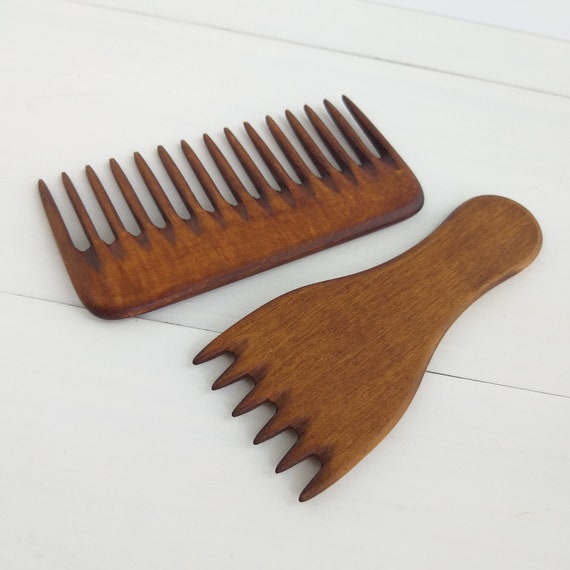 Wooden Weaving Comb Beater Pack of 2, Hand Carved Weaving Tools 