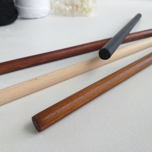 Wooden Dowel for Macrame, Tapestry Hanging Rod, Macrame Sticks, Walnut Black Dowels for Weaving, Custom Length
