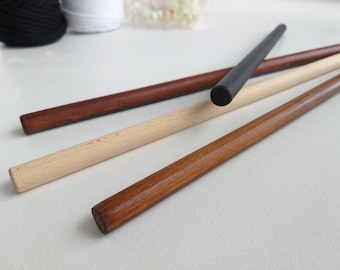 Wooden Dowel for Macrame, Tapestry Hanging Rod, Macrame Sticks, Walnut Black Dowels for Weaving, Custom Length