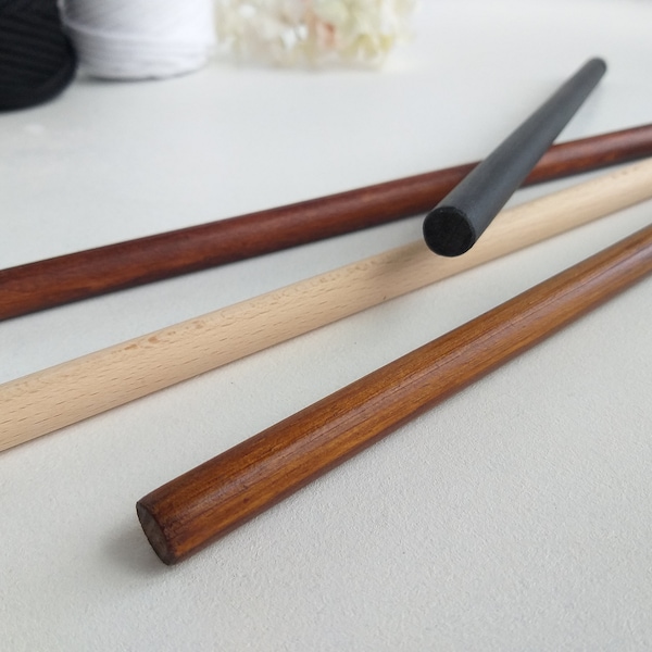 Wooden Dowel for Macrame, Tapestry Hanging Rod, Macrame Sticks, Walnut Black Dowels for Weaving, Custom Length