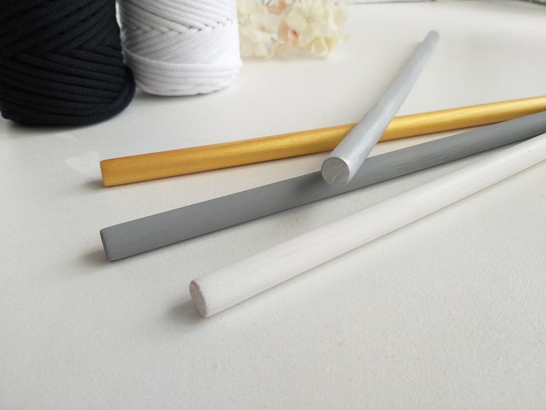 Wooden dowel rod for macrame Flat wood dowel Stained dowels Etsy