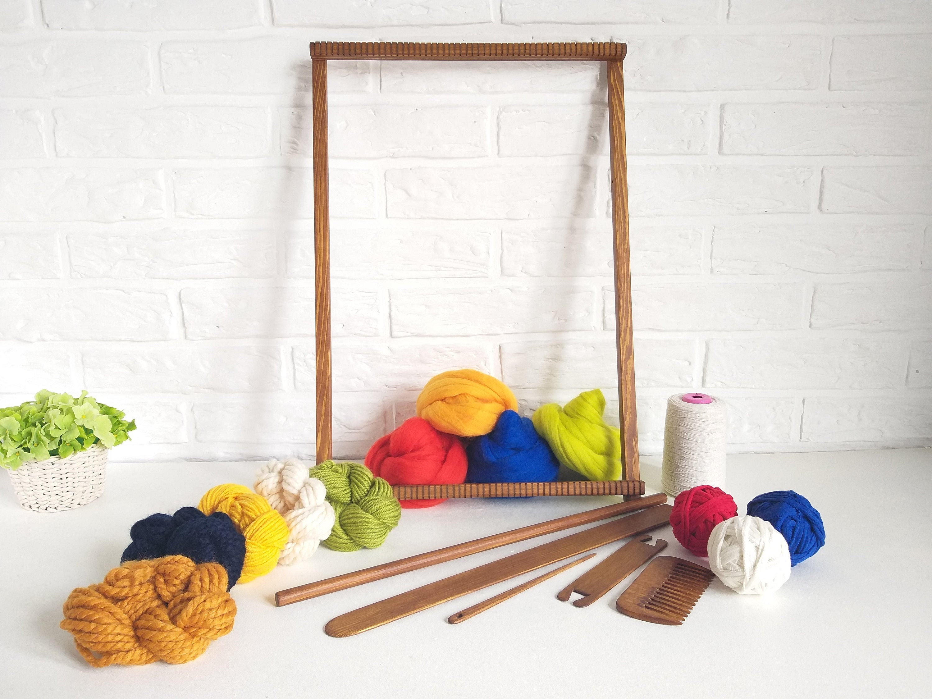 Large weaving loom kit with bright yarn Craft kit for adults Etsy