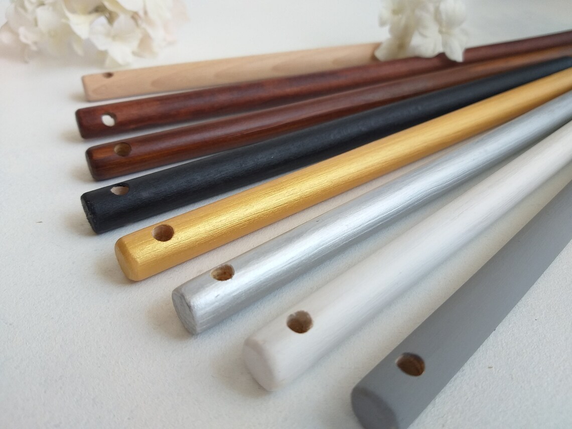 Wooden dowels with two holes Round dowel rod for quilt wall Etsy