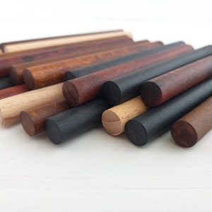 Mini wooden dowels rods pack of 6, great for macrame projects, tapestry weaving, dowels in finish walnut, black, redwood, various lengths image 8