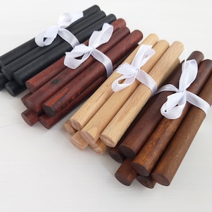 Mini wooden dowels rods pack of 6, great for macrame projects, tapestry weaving, dowels in finish walnut, black, redwood, various lengths image 6