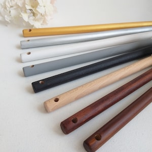 Wooden dowels with two holes, Round dowel rod for quilt wall hanging, banner, embroidery, Various size