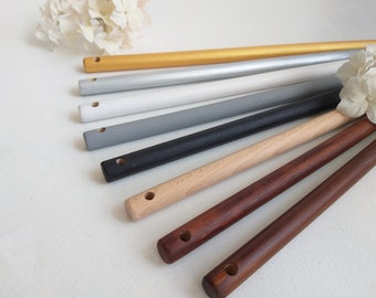 Wooden dowels with two holes, Round dowel rod for quilt wall hanging, banner, embroidery, Various size