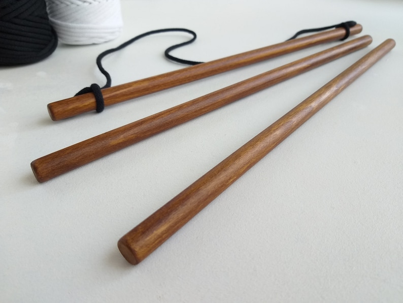 7 24 Macrame Dowel Set of 3, Wooden Dowel Rods, Macrame Sticks, Tapestry Hanging Rod for Wall Hanging image 2