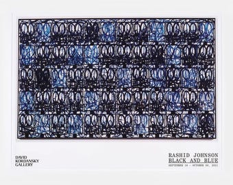 Authentic Rashid Johnson Exhibition Poster - Black and Blue