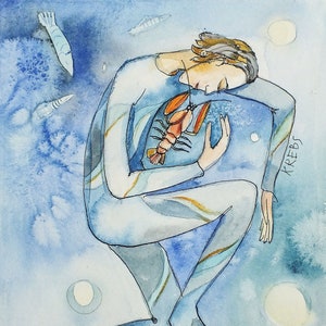 Sternzeichen KREBS (MANN), Kunstkarte, C6