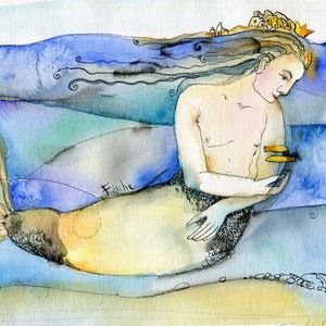 Sternzeichen FISCHE (MANN), Kunstkarte, C6