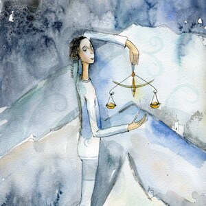 Sterrenbeeld WEEGSCHAAL (MAN), kunstkaart, C6, sterrenbeeld