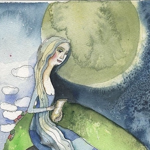 Sternzeichen WASSERMANN (FRAU), Kunstkarte, C6