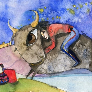 Sternzeichen STIER-MANN , Art Print , A4, Sternbild