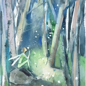 Frühlingserwachen, Kunstkarte C6, Elfen, Frühling