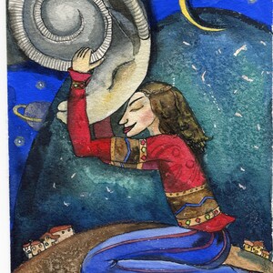 Sternzeichen WIDDER (MANN), Kunstkarte, C6