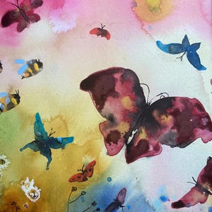 SCHMETTERLING SOMMERTRAUM, ORIGINAL, Aquarell, A4