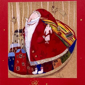 Weihnachtsmann unterwegs, Klappkarte, Weihnachtskarte, C6