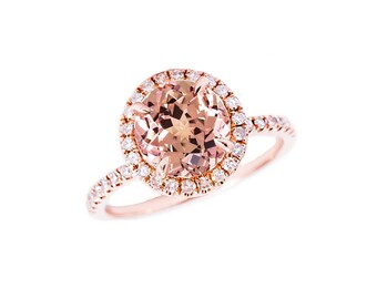 Sapphire Engagement Rose Gold Champagne Sapphire Diamond | Etsy
