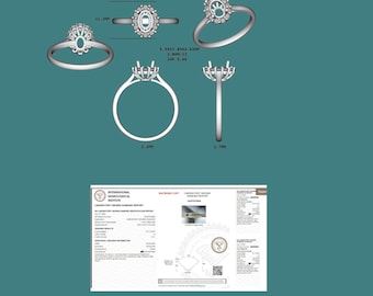 Customizable Oval Lab-Grown Diamond Halo Engagement Ring