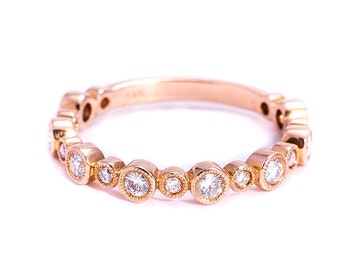 Rose Gold Diamond Eternity Wedding Band: 0.7ctw, 14k Gold