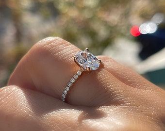 Anillo de compromiso con diamante de laboratorio ovalado de 1,03 ct: Alianza de boda con solitario VS1-E