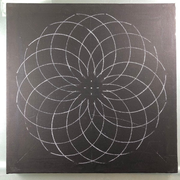 12" Torus Dot Mandala Stencil - Odwracalny - Duży szablon kwiatu Torusa na płótno z mandalą kropkową