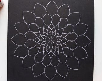 12" Mandala 2 Stencil - Reversible - Large Mandala Stencil for dot mandala canvas