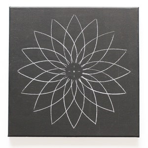12" Lotus Mandala Stencil - Reversible - Large Lotus Flower Stencil for dot mandala canvas