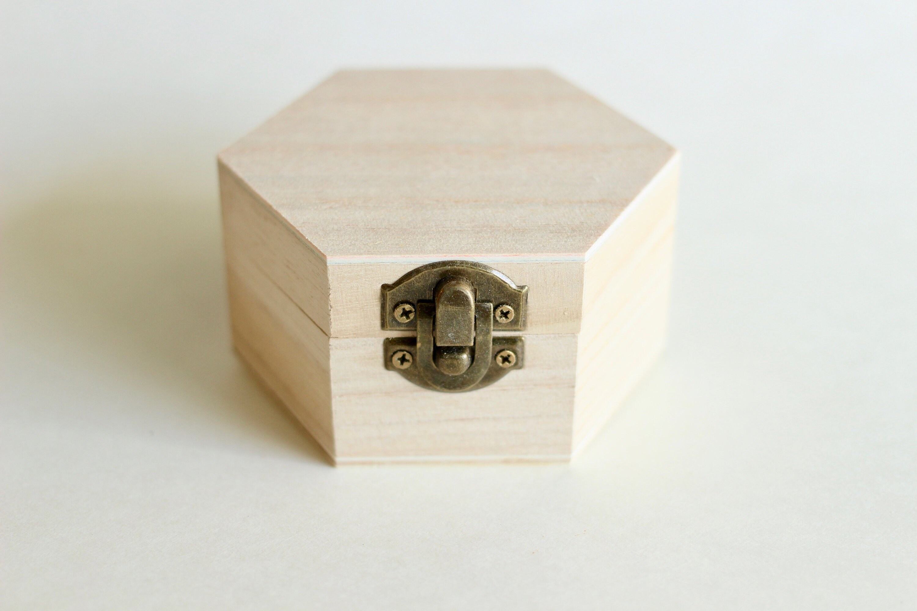 Wooden Hexagon Jewelry Box Unpainted 3.5 X 2 Etsy