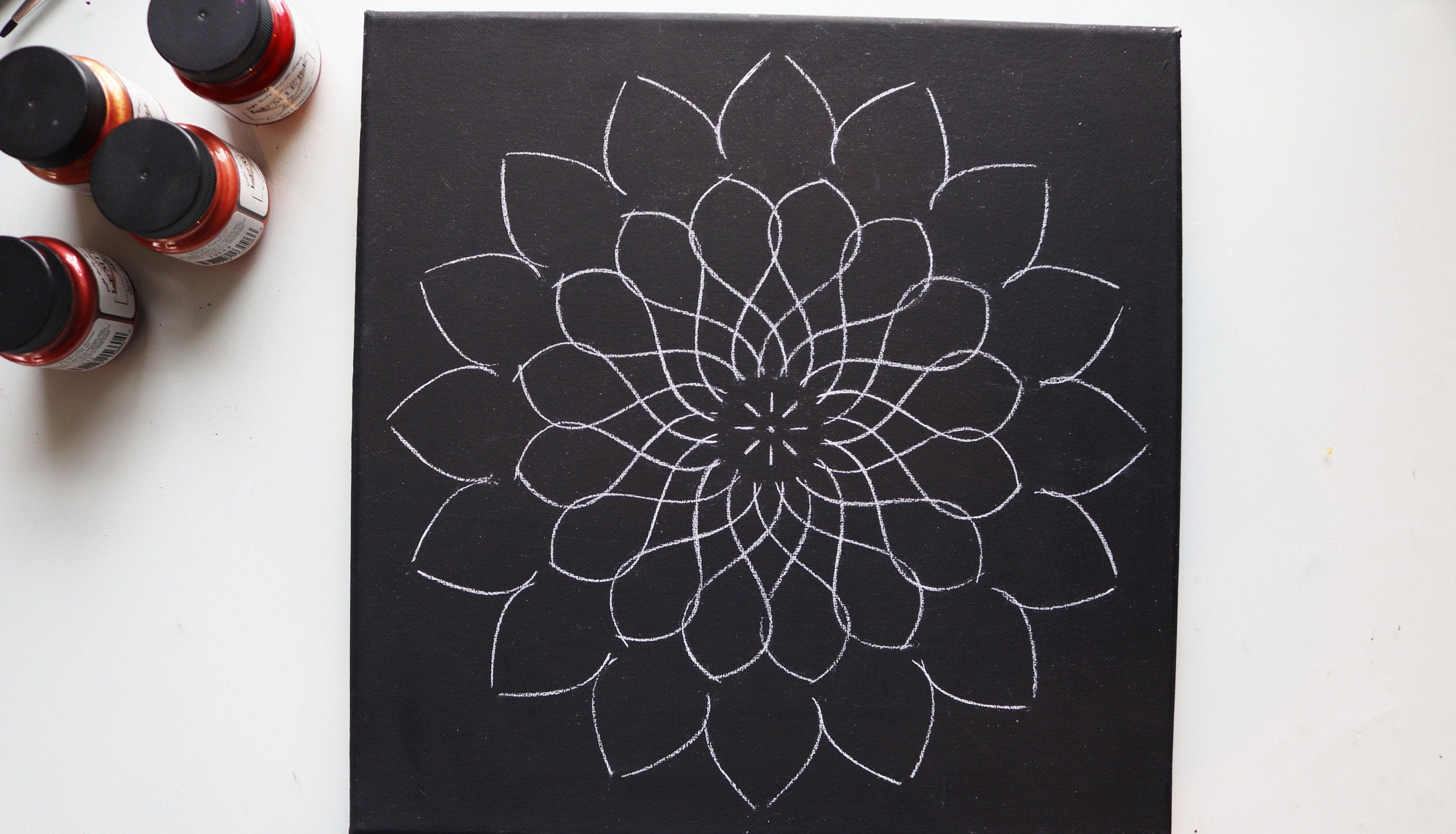 12 Flower Stencil - Large Mandala Stencil for dot mandala canvas - The  Dotting Center