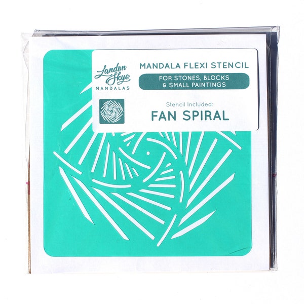 Fan Spiral Dot Mandala Stencil - 5" Flexible stencil small mandala dot painting mandala stencil flower of life