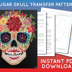 Rose Sugar Skull Muster #4 - PDF Digital Download mit YouTube Video Anleitung