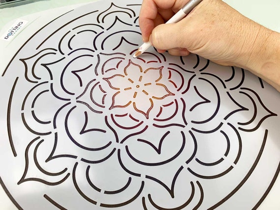 12 Flower Mandala Stencil Large Mandala Stencil for Dot Mandala