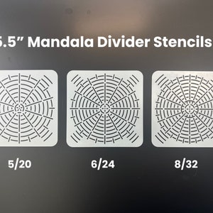 Mandala Divider Stencils - Pack of 3 - Mandala grid stencils 5.5&quot;