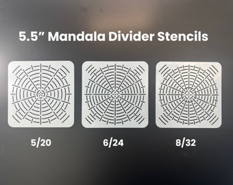 Mandala Divider Stencils - Pack of 3 - Mandala grid stencils 5.5"