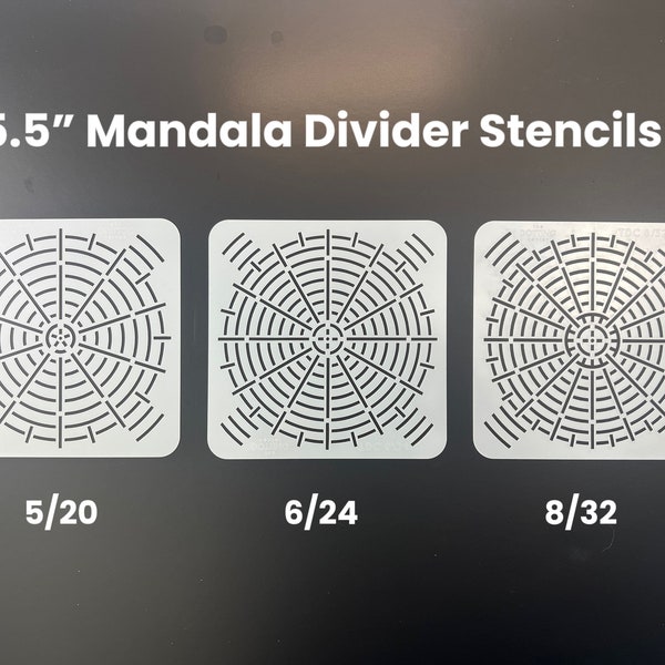 Mandala Divider Stencils - Pack of 3 - Mandala grid stencils 5.5"