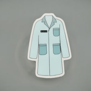 Scientist lab coat sticker - medical sticker - vinyl sticker - biology lab sticker