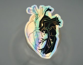 Holographic anatomical heart sticker - Anatomy - Sticker - Medicine - medical sticker - vinyl sticker - holographic sticker