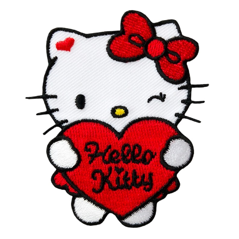 Hello Kitty Red heart Patch appliqu application patch New Hello Kitty Red heart Patch appliqu application patch New