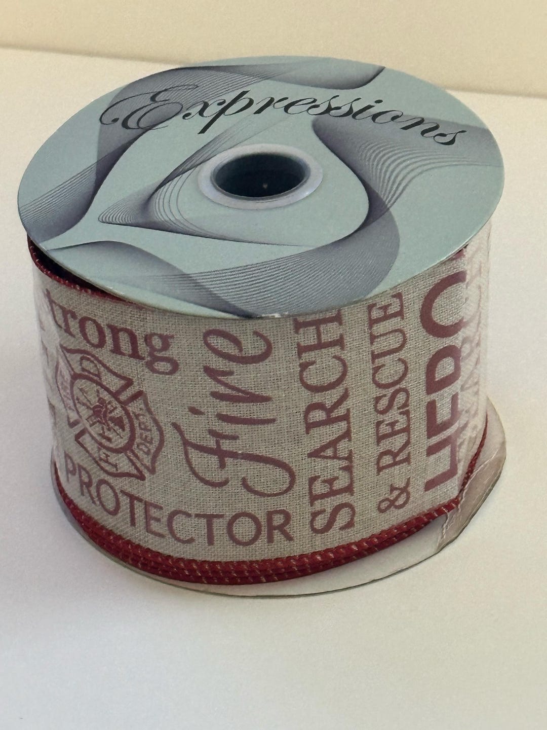 Fireman Ribbon, Fire and Rescue Ribbon, 2.5 Inch Wired Ribbon, First ...