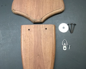Walnut turkey fan/beard plaque kit