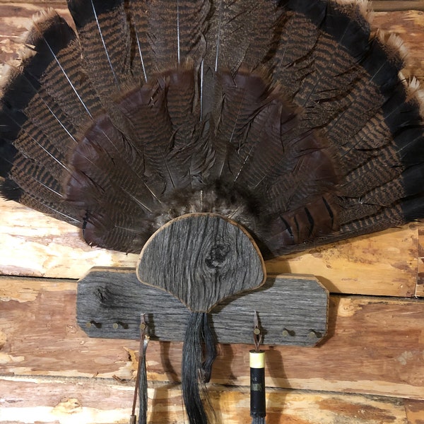 Barn wood multi beard turkey fan/ plaque