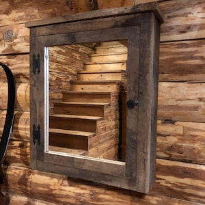 Old oak barn wood medicine cabinet handmade
