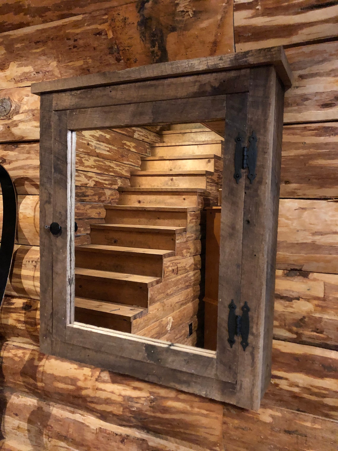 Handmade old oak barn wood medicine Etsy