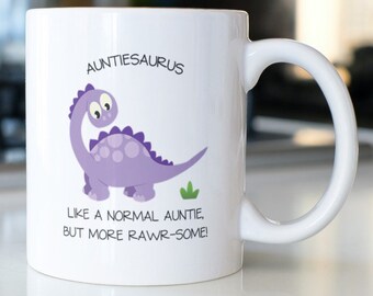 Auntiesaurus Mug, Aunt To Be, Gift for Her, New Aunt Gift, Baby Announcement, Best Aunt Gift, Custom Aunt Gift, Aunt Birthday, New Baby