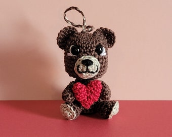 Crochet Bear Amigurumi Keychain